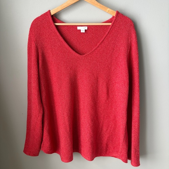 J. Jill Sweaters - J. Jill Womens V-neck Sweater Cotton Blend Brick Red Size‎ Large
